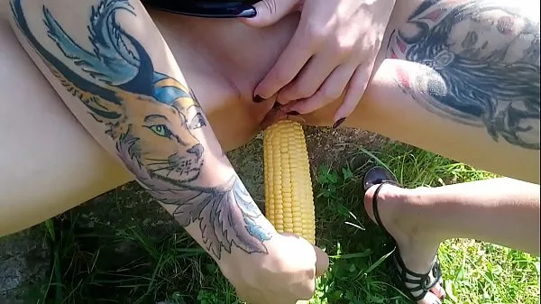 Fresh Lucy Ravenblood fucking pussy with corn in public total Videos
