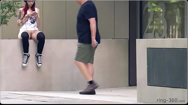 Fresh Brunette girl with skateboard flashing in public total Videos