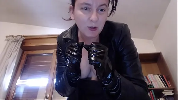 Fresh Latex gloves long leather jacket ready to show you who's in charge here filthy slave total Videos