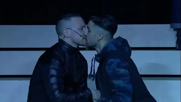 Fresh Eben Figueiredo and James McAvoy gay kiss from theater show Cryano de Bergerac total Videos